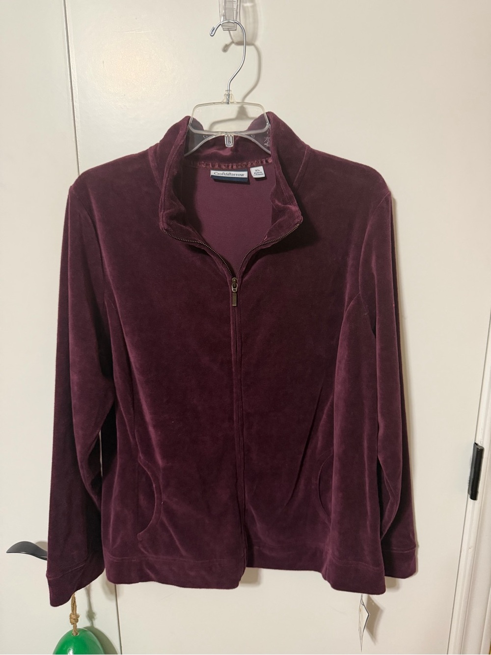 Croft & Barrow Maroon Velour Jacket